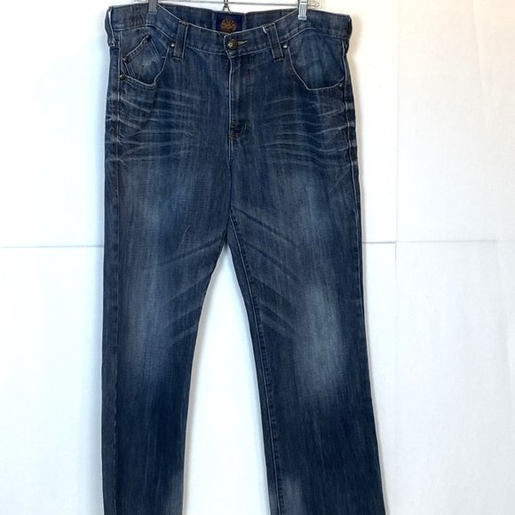 ROCK & REPUBLIC Men’s Jeans Neil Straight Leg Size 38x30 Embroidered Dar… - Picture 3 of 10